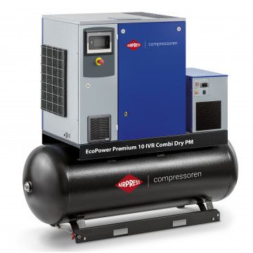 Skrutkový kompresor EcoPower Premium 10D IVR Combi Dry PM 13 bar 10 HP/7.5 kW 276 - 1272 l/min 500 l