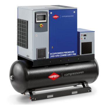 Skrutkový kompresor EcoPower Premium 20D IVR Combi Dry PM 13 bar 20 HP/15 kW 672 - 3000 l/min 500 l