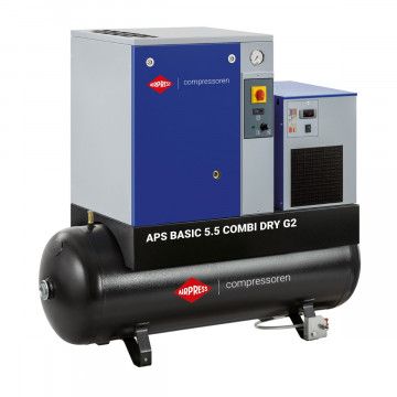 Skrutkový kompresor APS 5.5 Basic G2 Combi Dry 10 bar 5,5 KM/4 kW 516 l/min 200 l