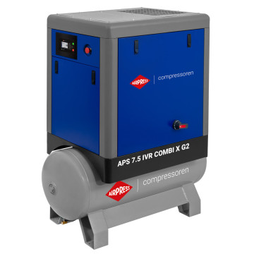 Skrutkový kompresor APS 7.5 IVR Combi X G2 10 bar 7.5 KM/5.5 kW 290-790 l/min 200 l