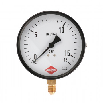 Manometer 100 mm 1/4" 0-16 bar presnosť triedy 2,5 - dolný pripoj